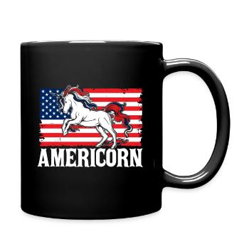 Memorial Day Quatrième juillet Americorn American Fla - Mug uni - noir - Droite