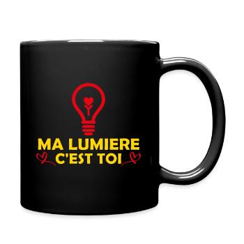 Saint Valentin Ma lumière c'est toi Cadeau Copine - Mug uni - noir - Droite