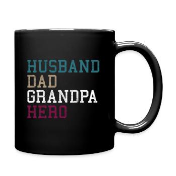 Dad Grandpa Hero - Full Colour Mug - black - Right