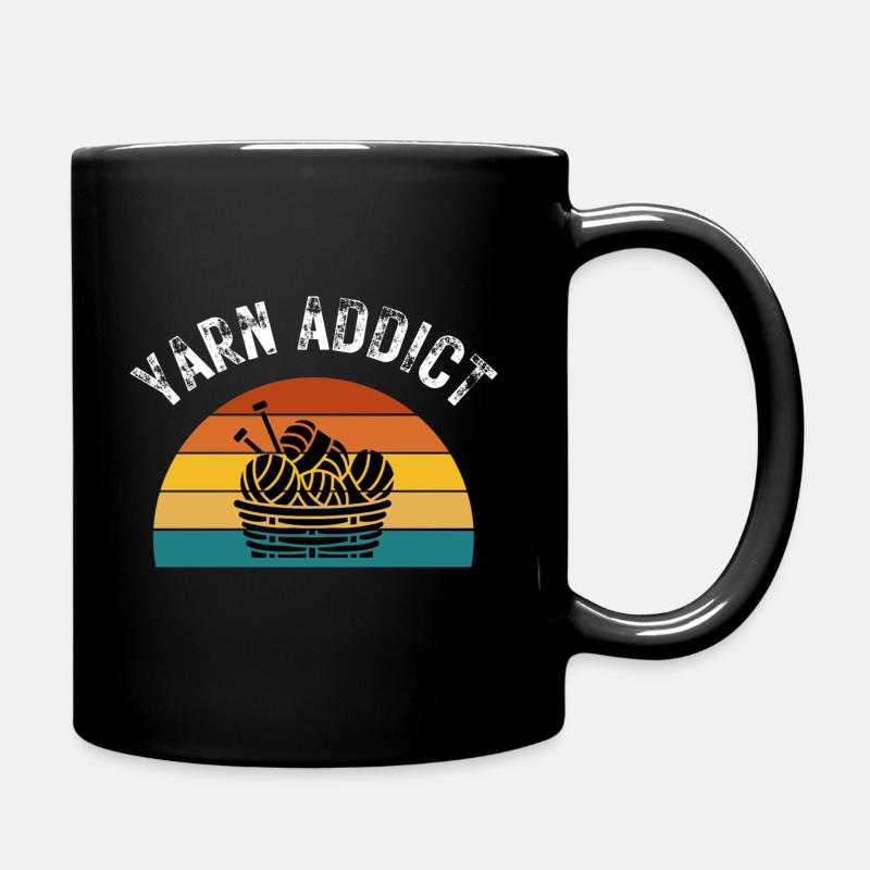Yarn Addict - Tasse einfarbig - Schwarz