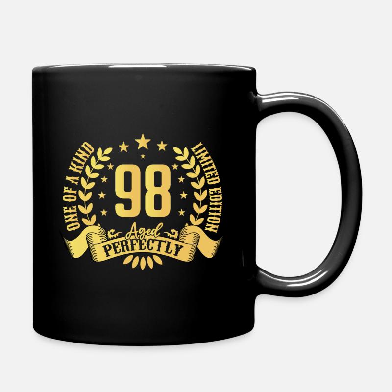 98 Jahre Geburtstagsgeschenk 98 Jahre - Tasse einfarbig - Schwarz