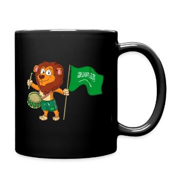 Lion avec le drapeau saoudien - Mug uni - noir - Droite