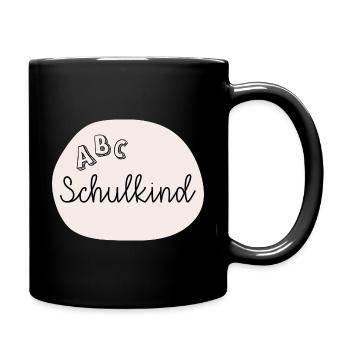 Schulkind ABC - Tasse einfarbig - Schwarz - Rechts