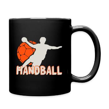 Handball Spieler Handballer Sprungwurf - Tasse einfarbig - Schwarz - Rechts