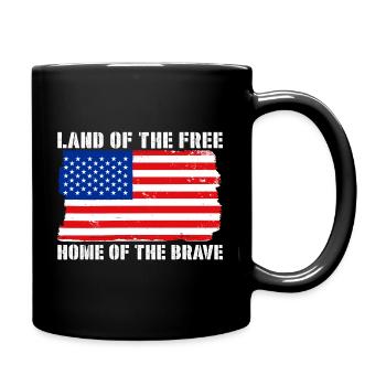 Terre de l’Amérique libre Drapeau des États-Unis Liberté de foi - Mug uni - noir - Droite