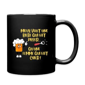 Citation humoristique pour amateur de bière - Mug uni - noir - Droite