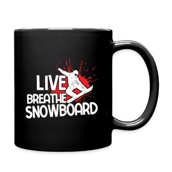 Snowboard Spruch für Snowboarder - Tasse einfarbig - Schwarz - Rechts