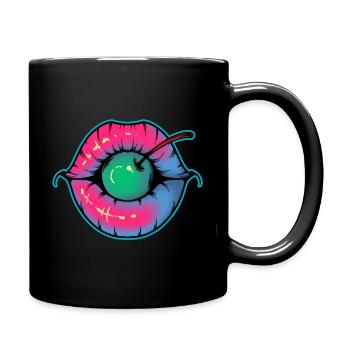 Lippen - Tasse einfarbig - Schwarz - Rechts