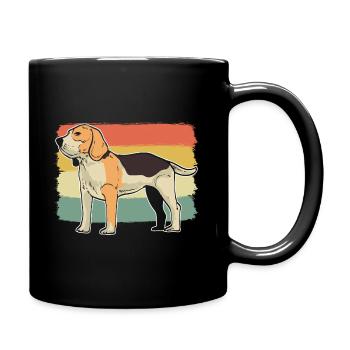 Netter Beagle Hundehalter - Tasse einfarbig - Schwarz - Rechts