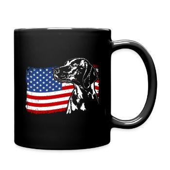 Magyar Vizsla America Flag Dogs Dog Wilsigns - Full Colour Mug - black - Right