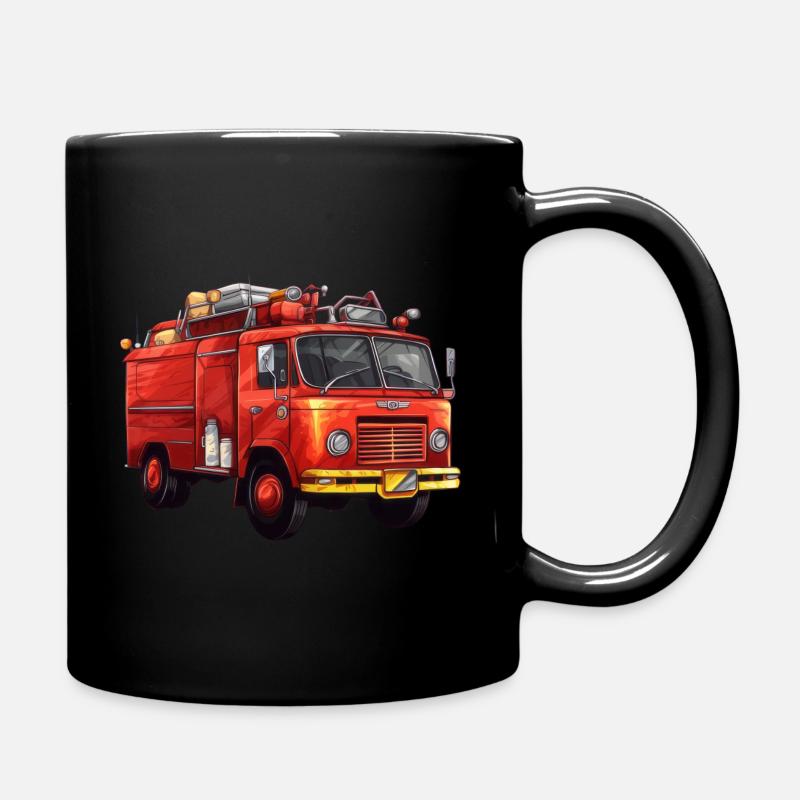 Feuerwehr Oldtimer - Tasse einfarbig - Schwarz