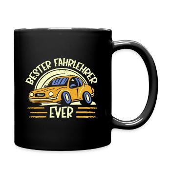 Fahrlehrer Geschenk Fahrschule Lehrer Spruch - Tasse einfarbig - Schwarz - Rechts