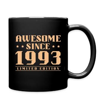 Geboren in 1993 Baujahr Geburtstag Geschenk - Tasse einfarbig - Schwarz - Rechts
