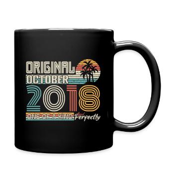Oktober 2018 Geburtstag Oktober 2018 Geschenk 2018 - Tasse einfarbig - Schwarz - Rechts