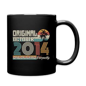 Oktober 2014 Geburtstag Oktober 2014 Geschenk 2014 - Tasse einfarbig - Schwarz - Rechts