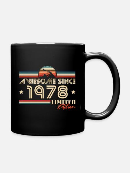 Vintage Berge Jahrgang 1978 geboren Geburtstag - Tasse einfarbig - Schwarz