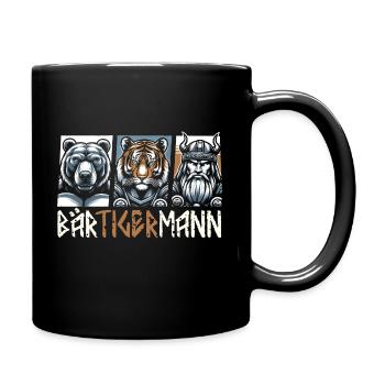 Bärtigermann Bär Tiger Mann Geschenk Bart - Tasse einfarbig - Schwarz - Rechts