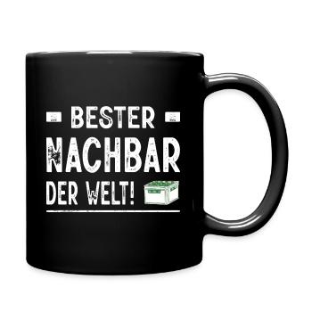 Bester Nachbar Der Welt Auf Gute Nachbarschaft - Tasse einfarbig - Schwarz - Rechts