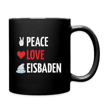 Peace Love Eisbaden Eisbär Eisbaden Eisbad Spruch - Tasse einfarbig - Schwarz - Rechts