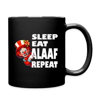 Carnaval Cologne Clown Dormir Manger Alaaf Répéter Drôle - Mug uni - noir - Droite
