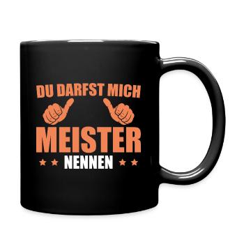 Meister Abschluss bestanden Meisterprüfung - Tasse einfarbig - Schwarz - Rechts