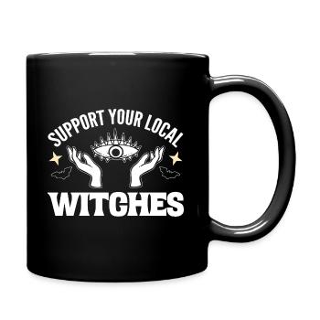 Support Your Local Witches Tarotkartenleser - Tasse einfarbig - Schwarz - Rechts
