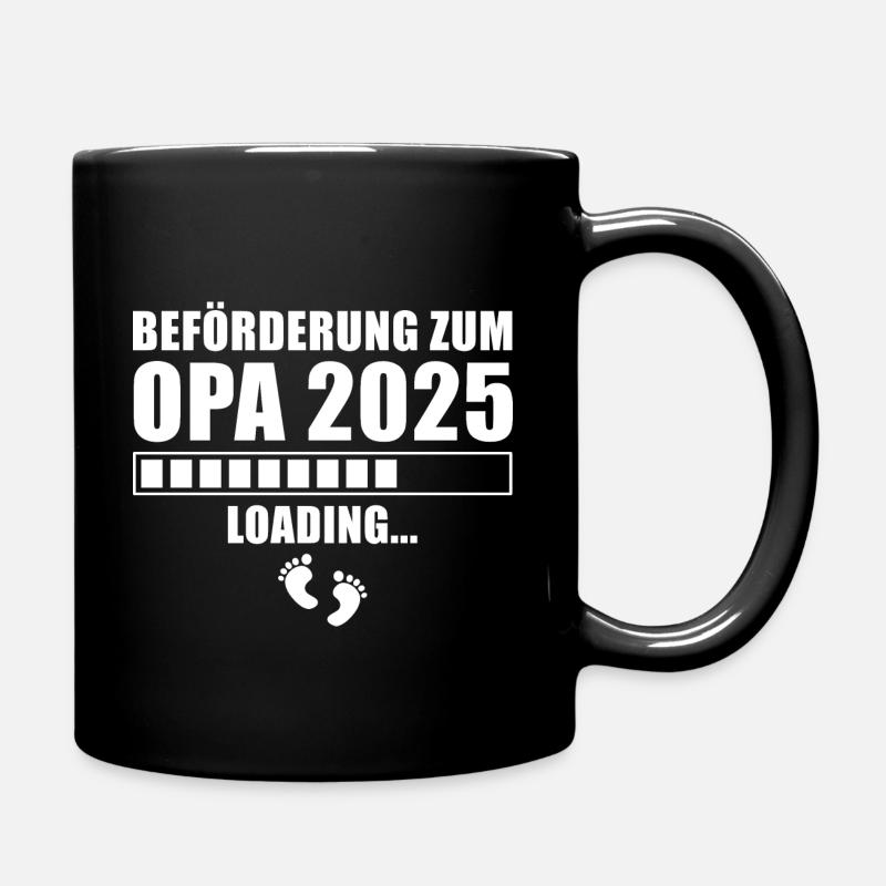 Großvater 2025 loading Werdender Opa Geschenk - Tasse einfarbig - Schwarz