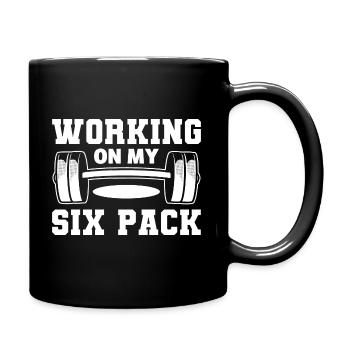 Working On My Six Pack Bodybuilder - Tasse einfarbig - Schwarz - Rechts