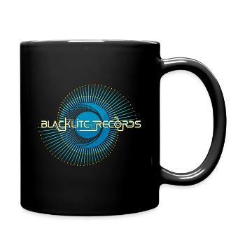 Blacklite Records Logo - Blue & Yellow Spiral - Full Colour Mug - black - Right