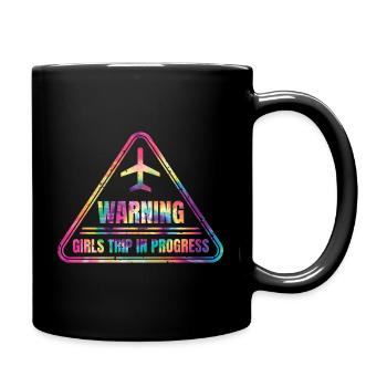 Attention Girls Trip en cours - Mug uni - noir - Droite