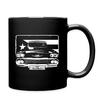 Kubanische Flagge und amerikanisches Retro-Auto - Almendron - Tasse einfarbig - Schwarz - Rechts