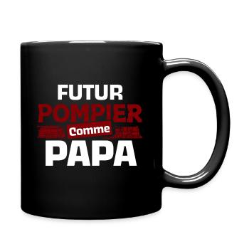 Bodysuit baby future firefighter t-shirt kids - Full Colour Mug - black - Right