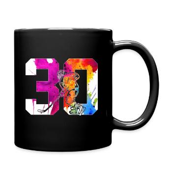NUMBER 30 HOCKEY 30TH BIRTHDAY - Full Colour Mug - black - Right
