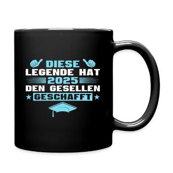 Geselle Abschluss Bestandene Ausbildung 2025 - Tasse einfarbig - Schwarz - Rechts