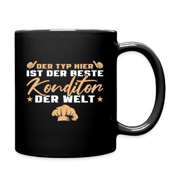 Zuckerbäcker Bester Konditor Geschenkidee - Tasse einfarbig - Schwarz - Rechts