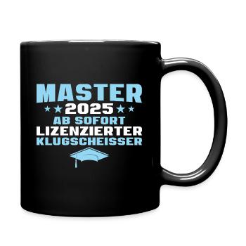 Master 2025 Abschlussprüfung Studium - Tasse einfarbig - Schwarz - Rechts