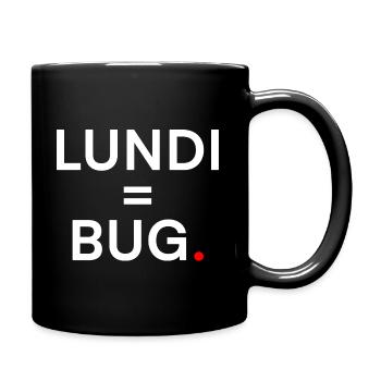 MONDAY = BUG. Humor Monday Office - Full Colour Mug - black - Right
