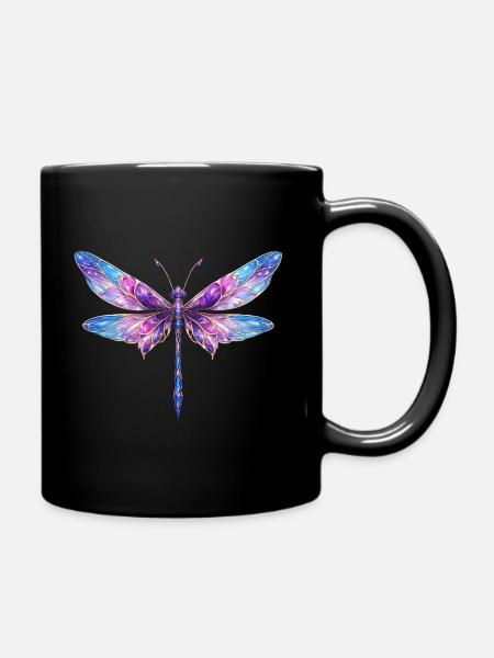 Drachenfliege Farbenspiel - Tasse einfarbig - Schwarz