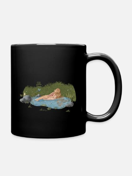 Wasserruhe im Grünen - Tasse einfarbig - Schwarz
