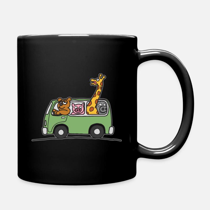 Tier Zoo Bus Kinder T Shirt - Tasse einfarbig - Schwarz