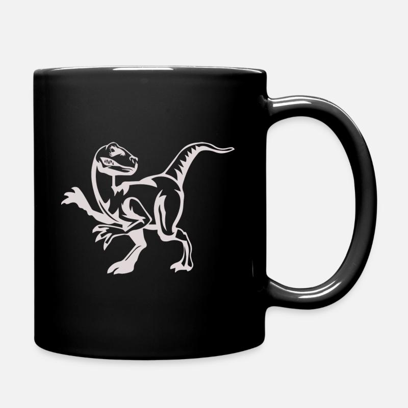 Raptor Dinosaurier Dino Geschenk - Tasse einfarbig - Schwarz