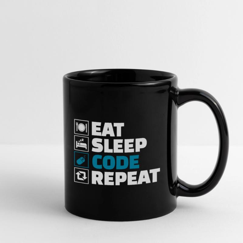 Eat Sleep Code Repeat Developer Full Colour Mug