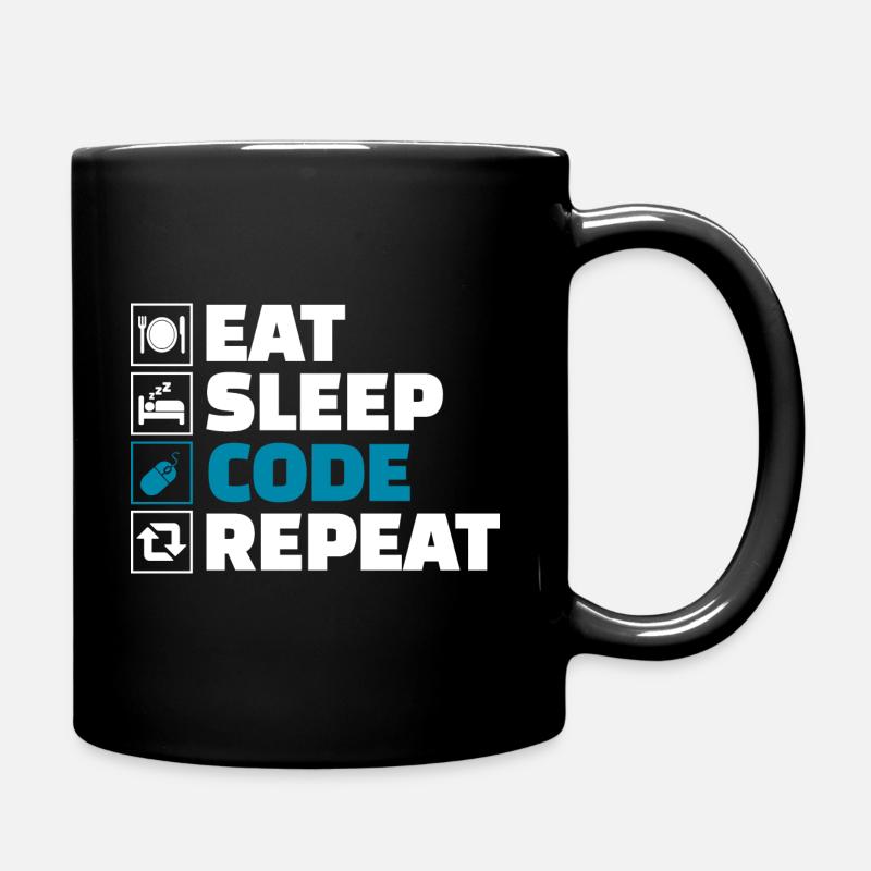 Mangez développeur de code de sommeil - Mug uni - noir