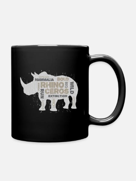 Speichern Sie das Nashorn - Tasse einfarbig - Schwarz