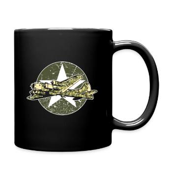 Avion de chasse avion battant jet militaire - Mug uni - noir - Droite
