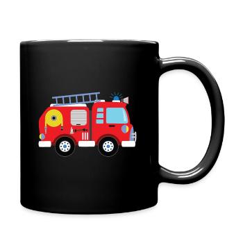 Camion de pompiers voiture de pompiers - Mug uni - noir - Droite