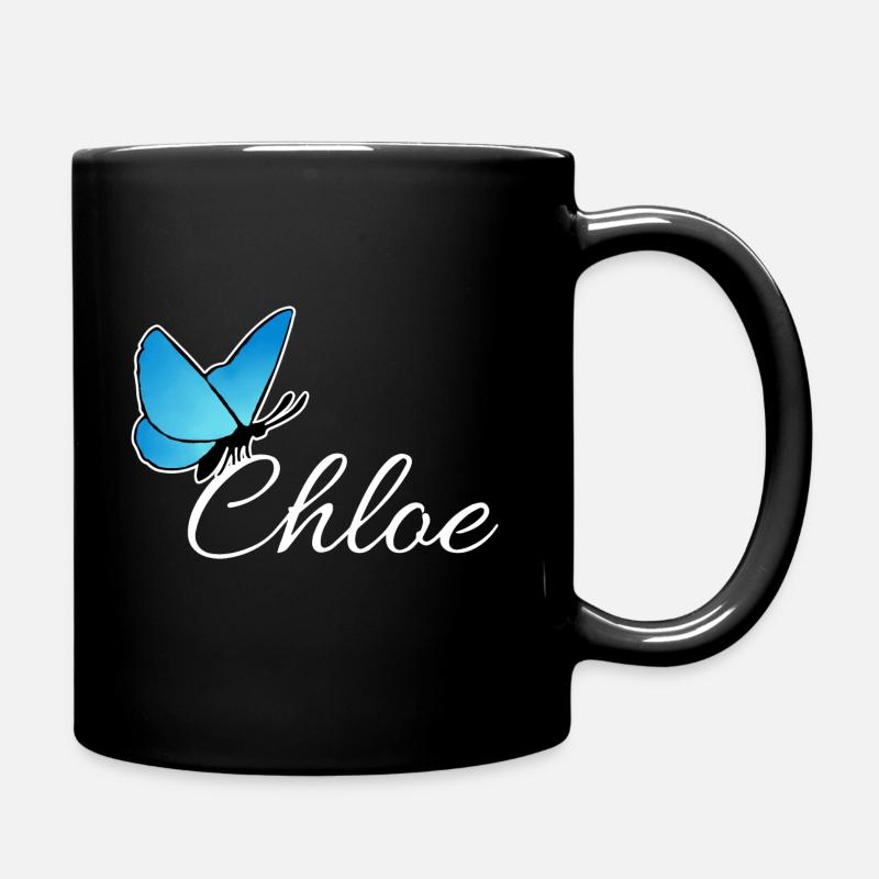 Chloe mit blauen Schmetterling LiS - Tasse einfarbig - Schwarz