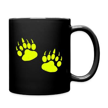 Pfoten Pfotenabdruck Raubtier Tatzen Tatze Füße - Tasse einfarbig - Schwarz - Rechts