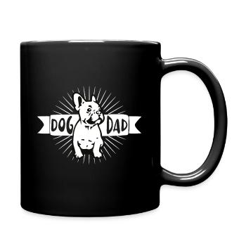 DOG DAD french bulldog - Full Colour Mug - black - Right