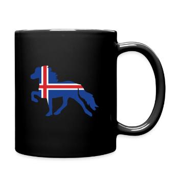 Icelandic horse - flag - Full Colour Mug - black - Right
